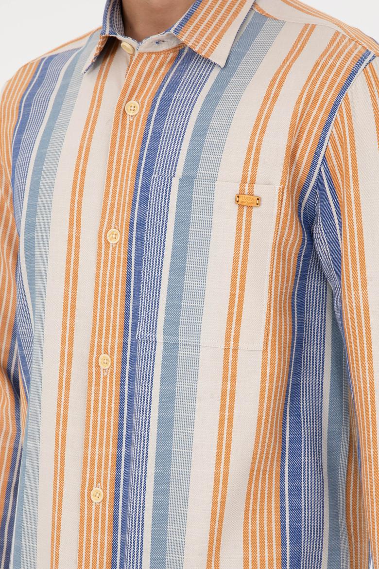 Erkek Saks Uzun Kollu Gömlek - 50291243014