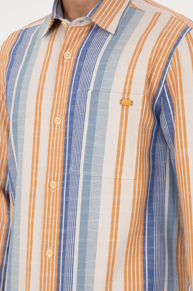 Erkek Saks Uzun Kollu Gömlek