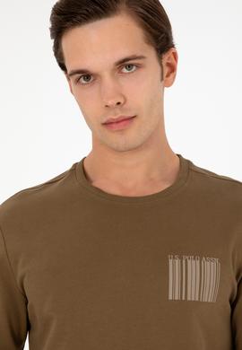 Erkek Regular Fit Bisiklet Yaka Haki Sweatshirt - 50290252038