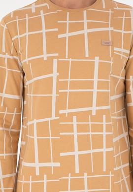 Erkek Regular Fit Bisiklet Yaka Camel Sweatshirt - 50290743008