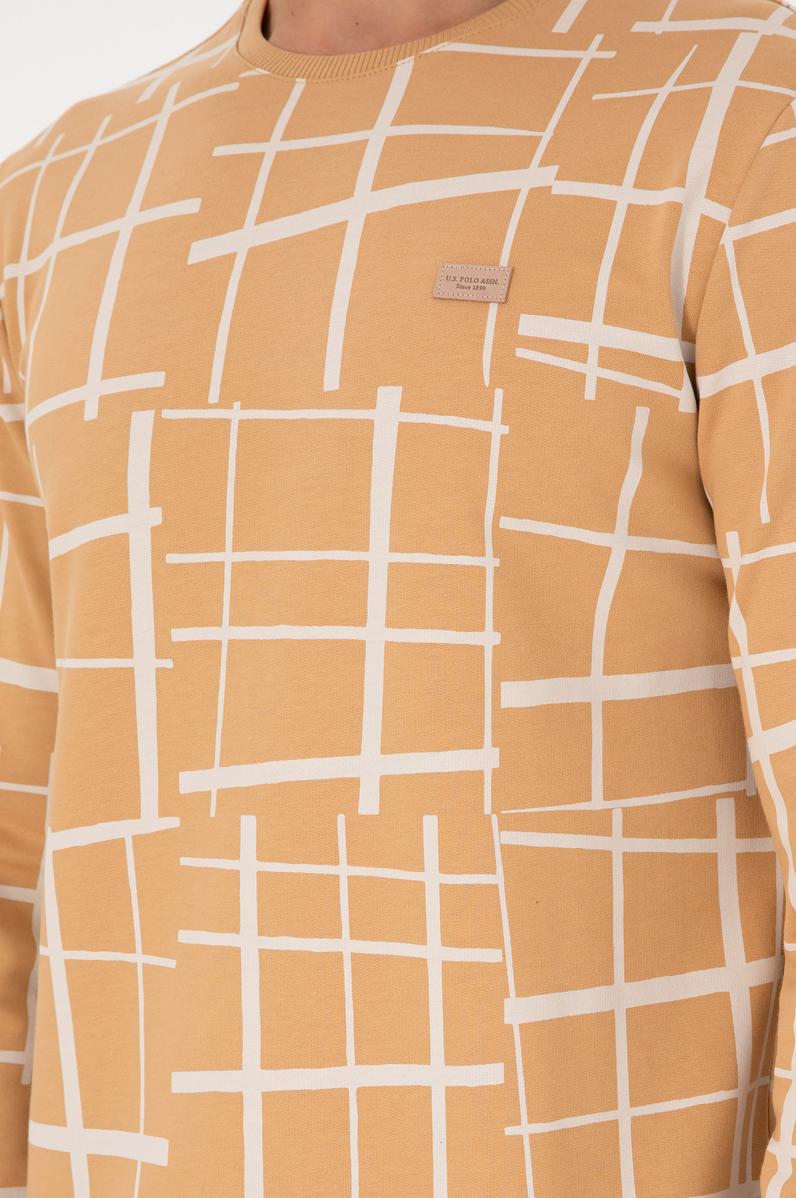 Erkek Regular Fit Bisiklet Yaka Camel Sweatshirt