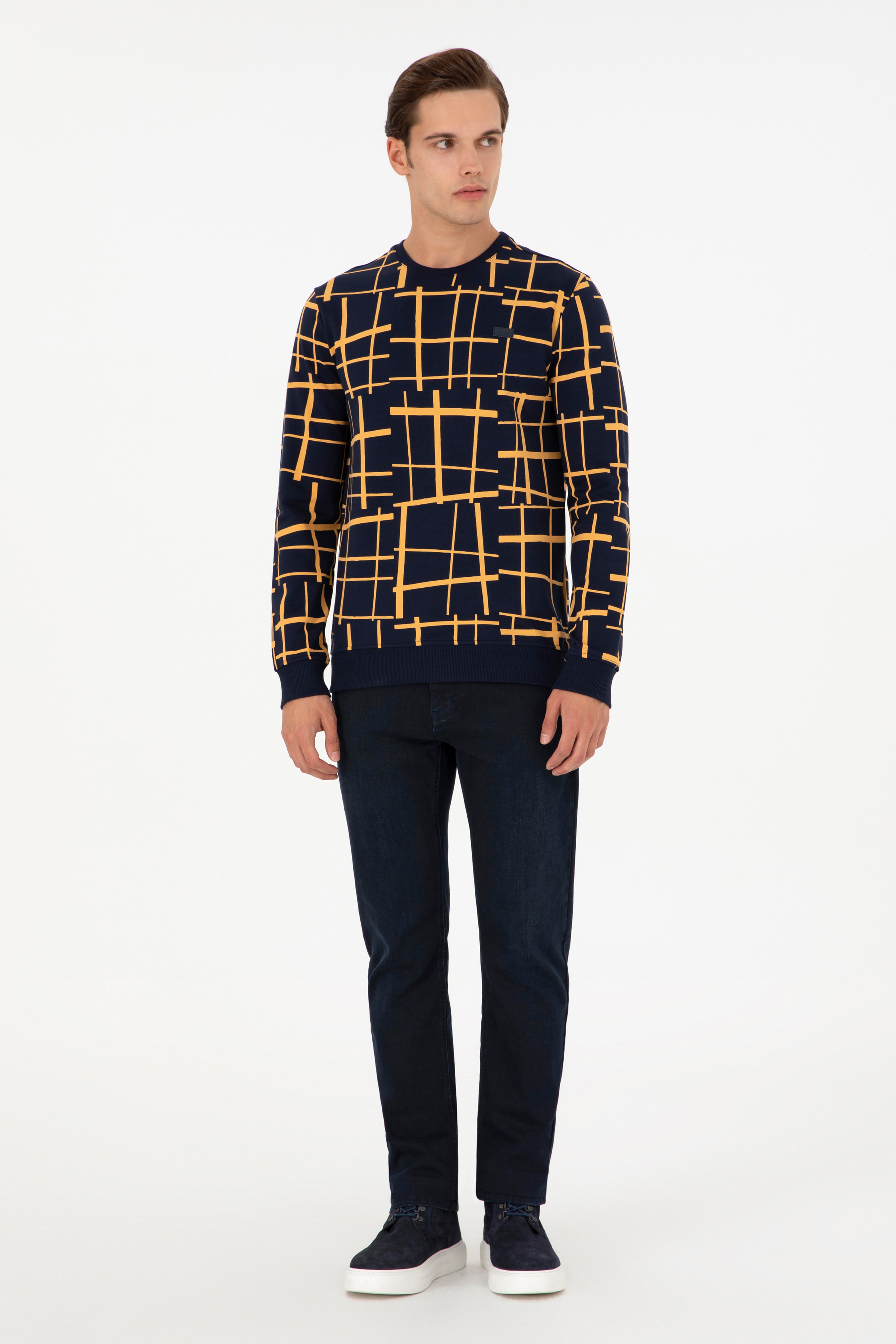 Erkek Lacivert Sweatshirt - Image 4