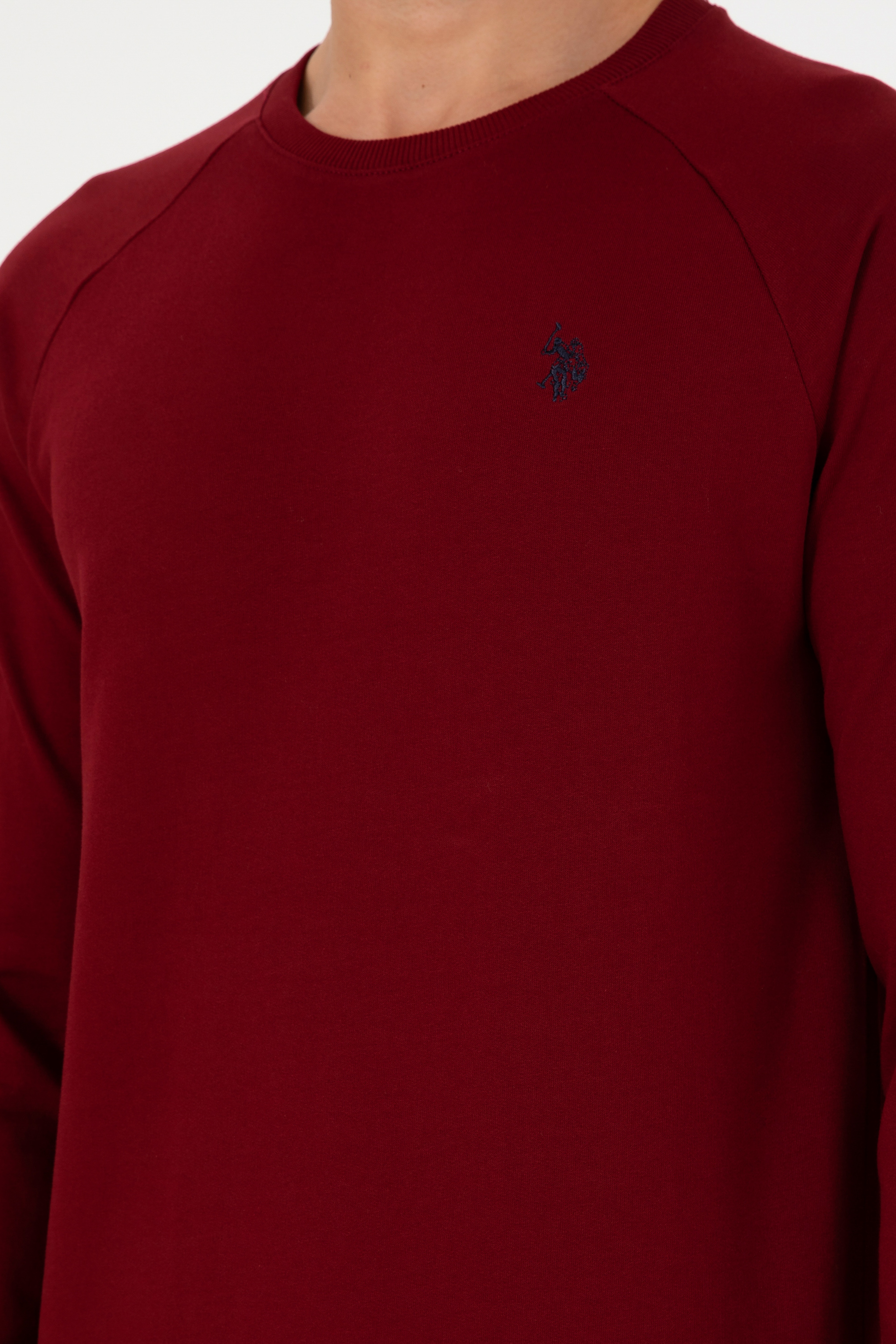 Erkek Bordo Basic Sweatshirt - Image 7