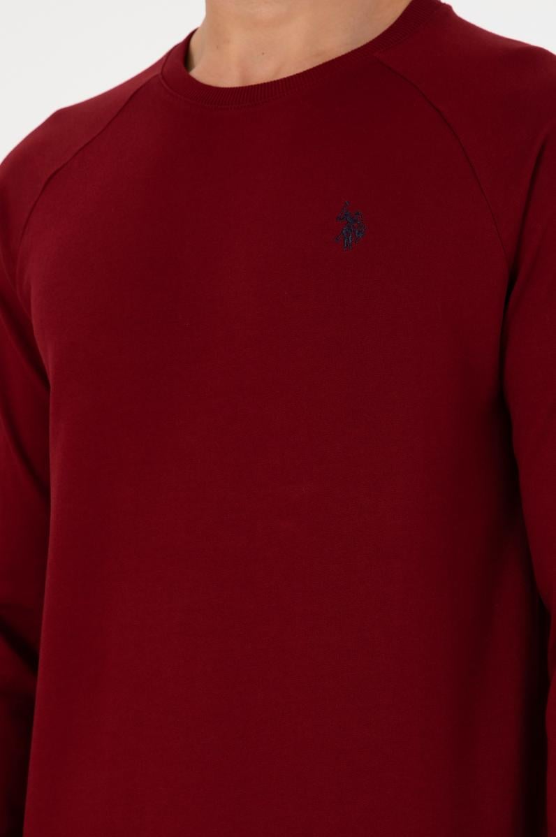 Erkek Bordo Basic Sweatshirt