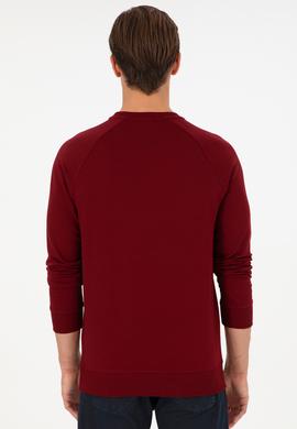 Erkek Bordo Basic Sweatshirt - 50295159021