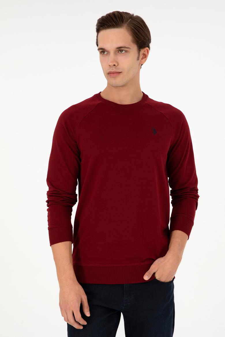 Erkek Bordo Basic Sweatshirt - 50295159021