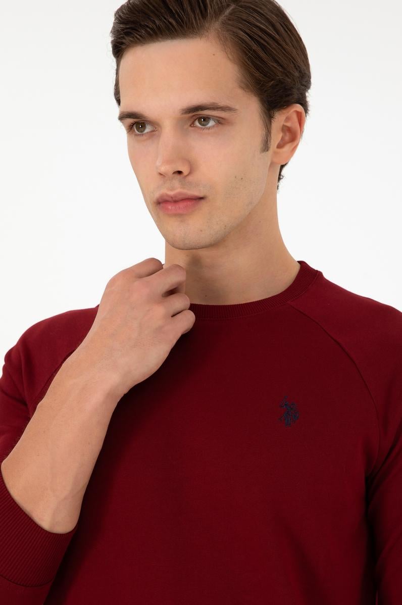 Erkek Bordo Basic Sweatshirt