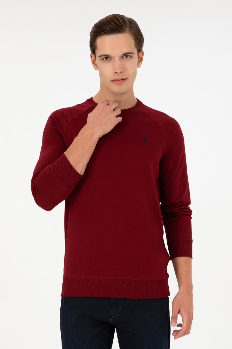 Erkek Bordo Basic Sweatshirt