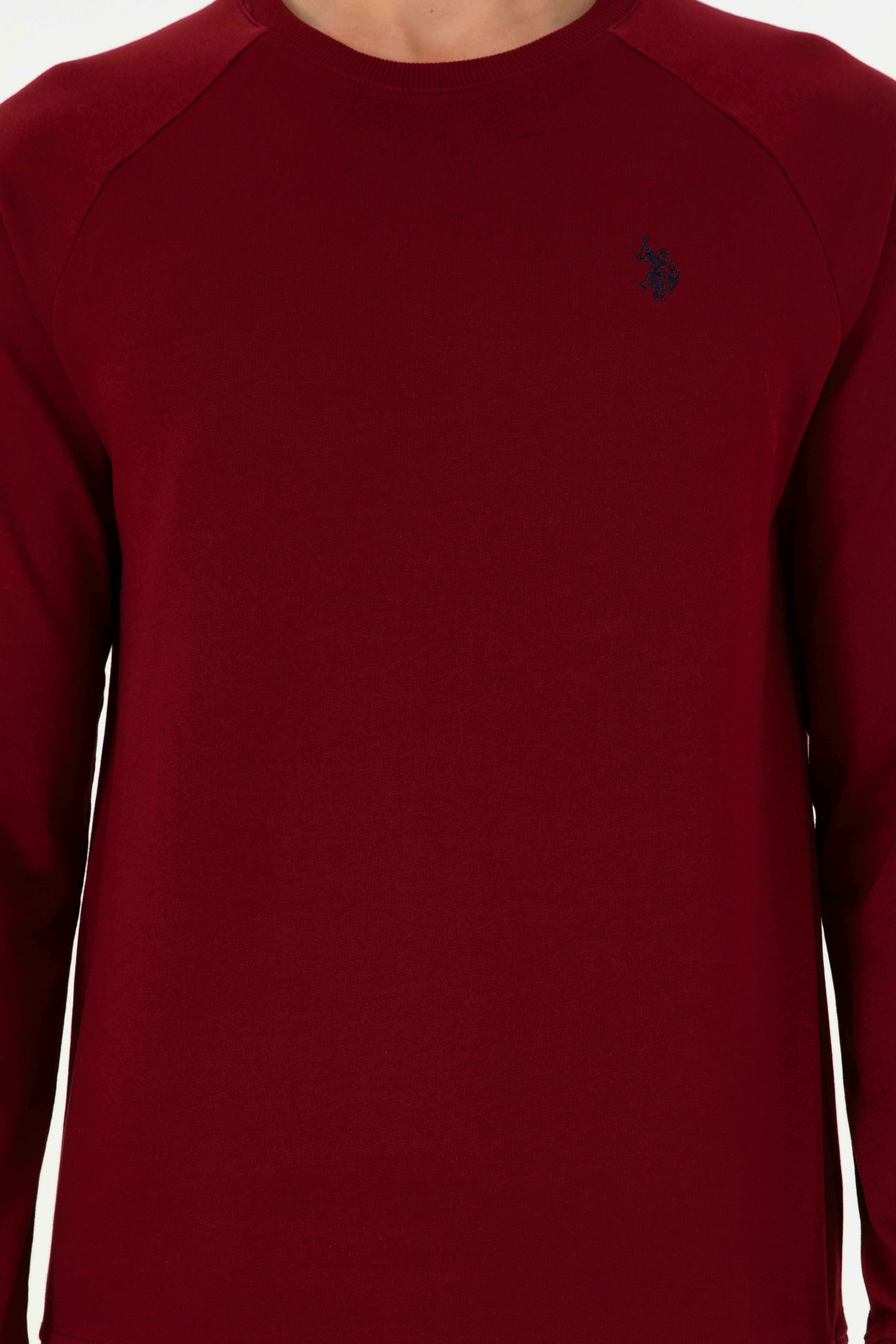 Erkek Bordo Basic Sweatshirt - Image 6