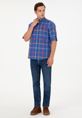 Erkek Saks Uzun Kollu Gömlek - 50290279001