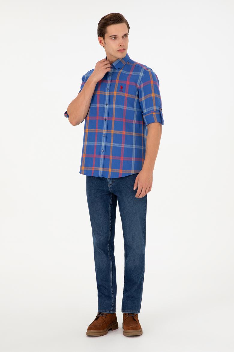 Erkek Saks Uzun Kollu Gömlek - 50290279001