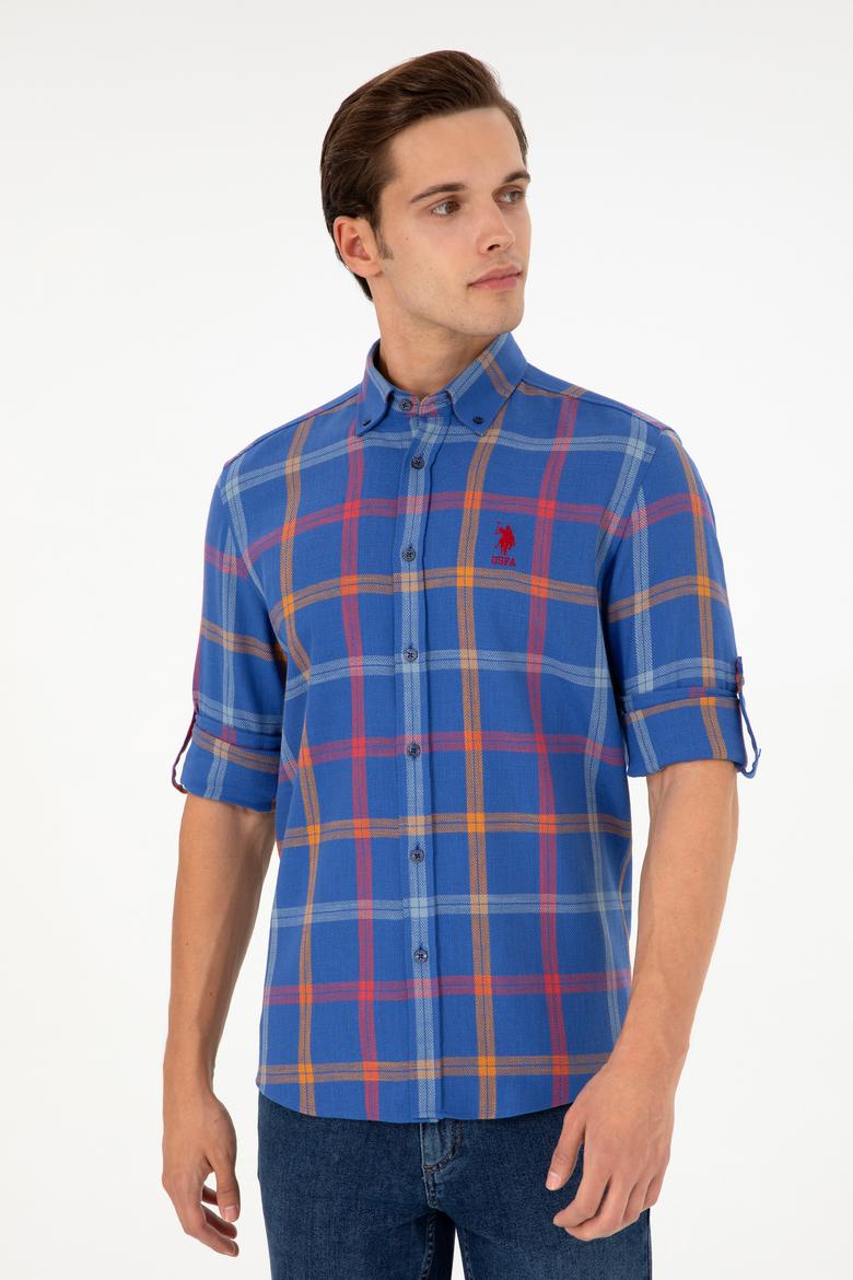 Erkek Saks Uzun Kollu Gömlek - 50290279001