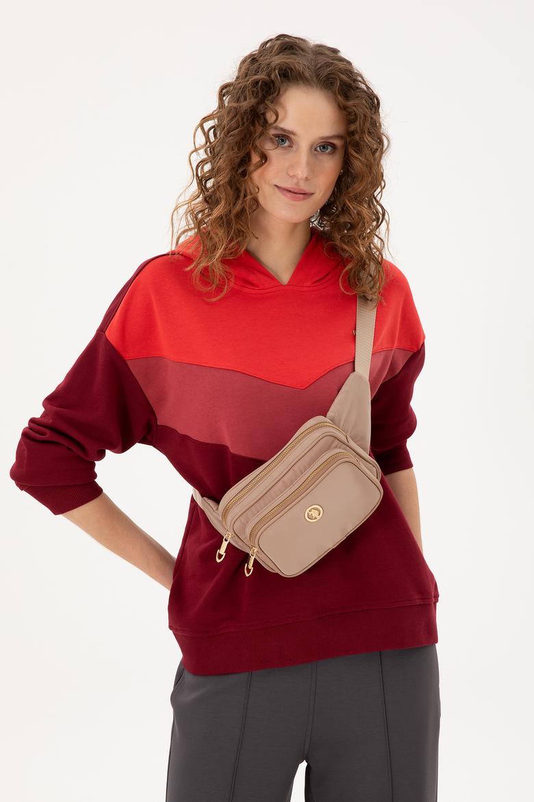 Kadın Bej Kapitone Bel Çantası