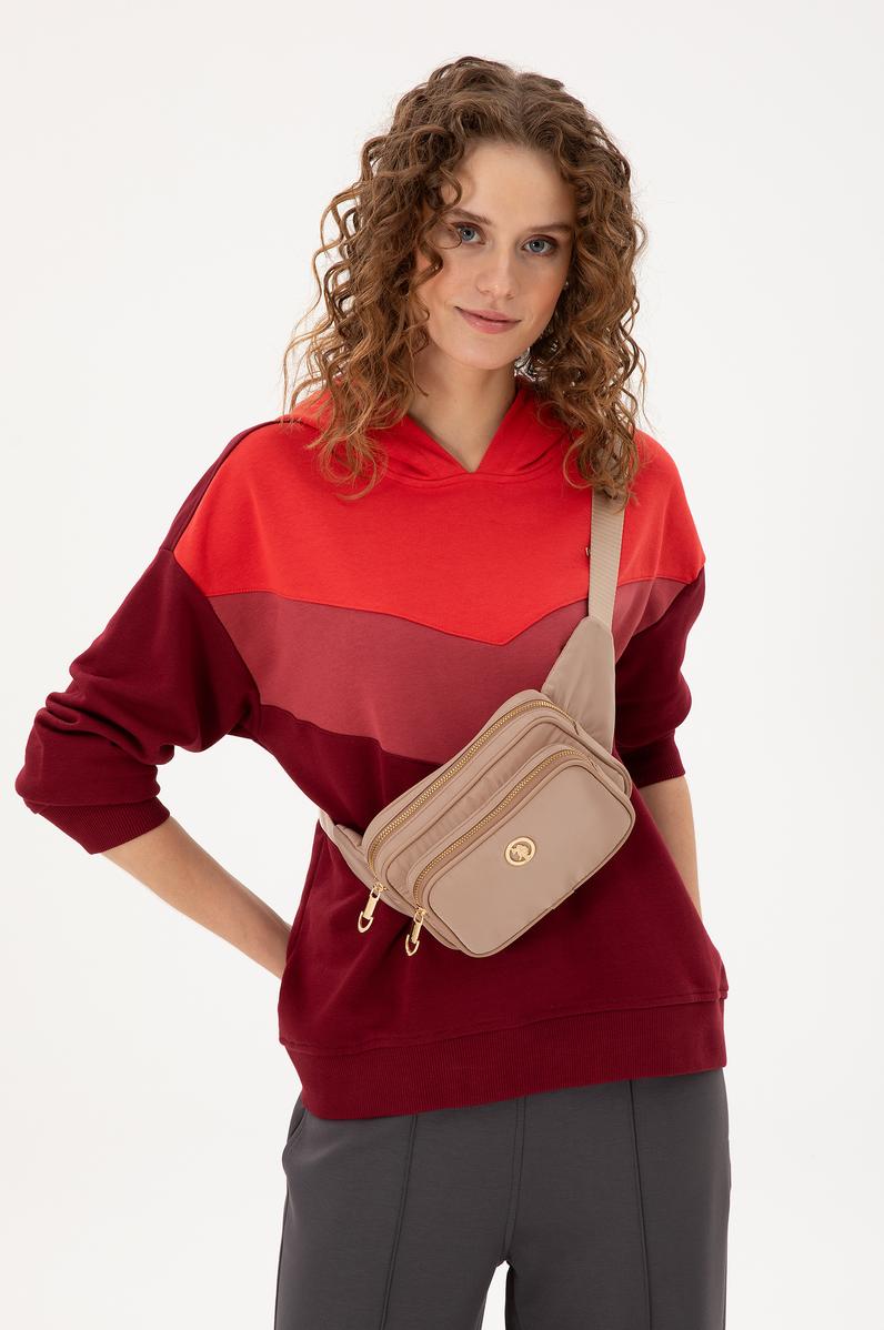 Kadın Bej Kapitone Bel Çantası