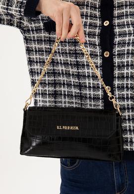 Kadın Siyah Kroko Çapraz Çanta - 50300343001