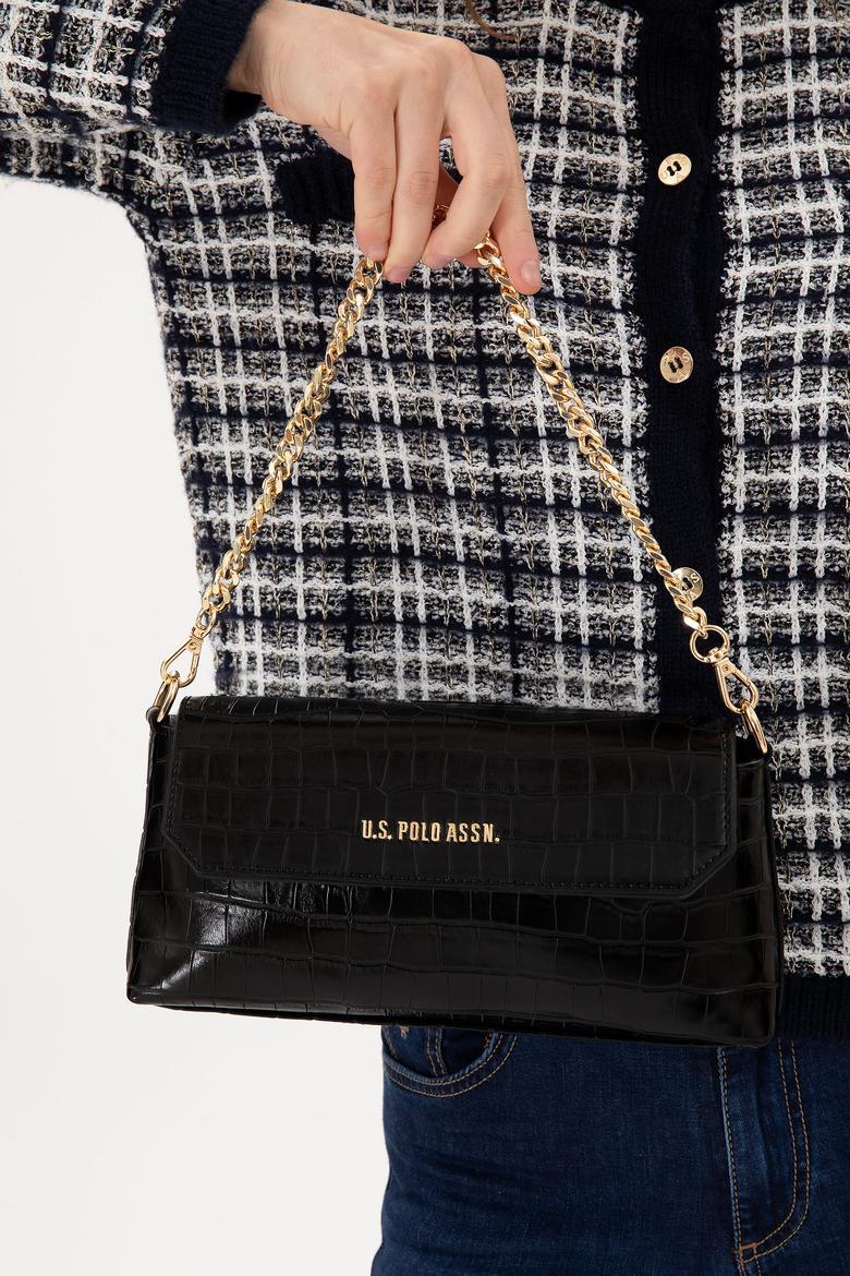 Kadın Siyah Kroko Çapraz Çanta - 50300343001