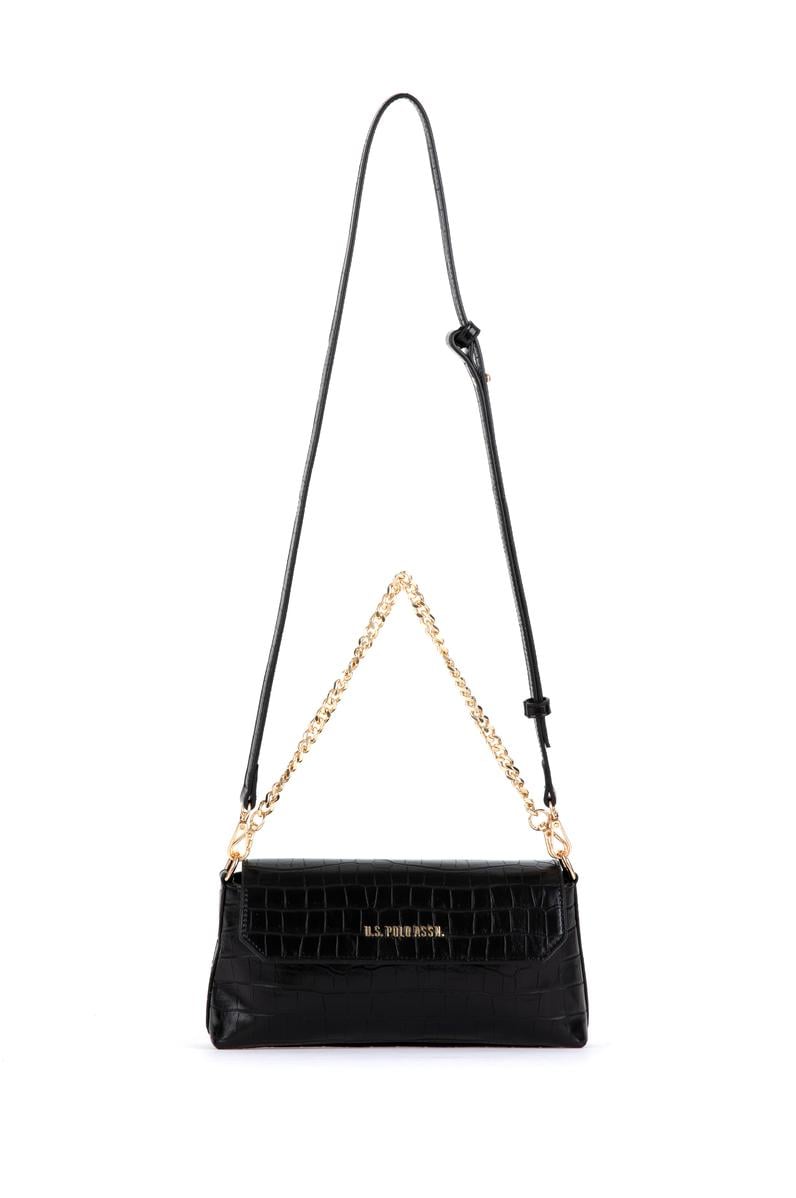 Kadın Siyah Kroko Çapraz Çanta