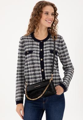 Kadın Siyah Kroko Çapraz Çanta - 50300343001