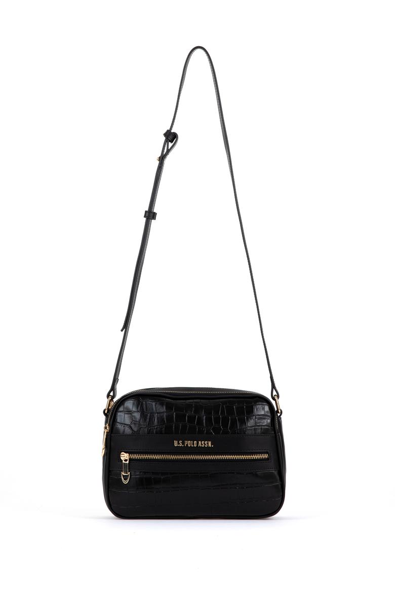 Kadın Siyah Kroko Çapraz Çanta - 50300277001