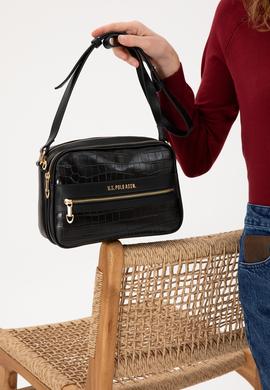 Kadın Siyah Kroko Çapraz Çanta - 50300277001