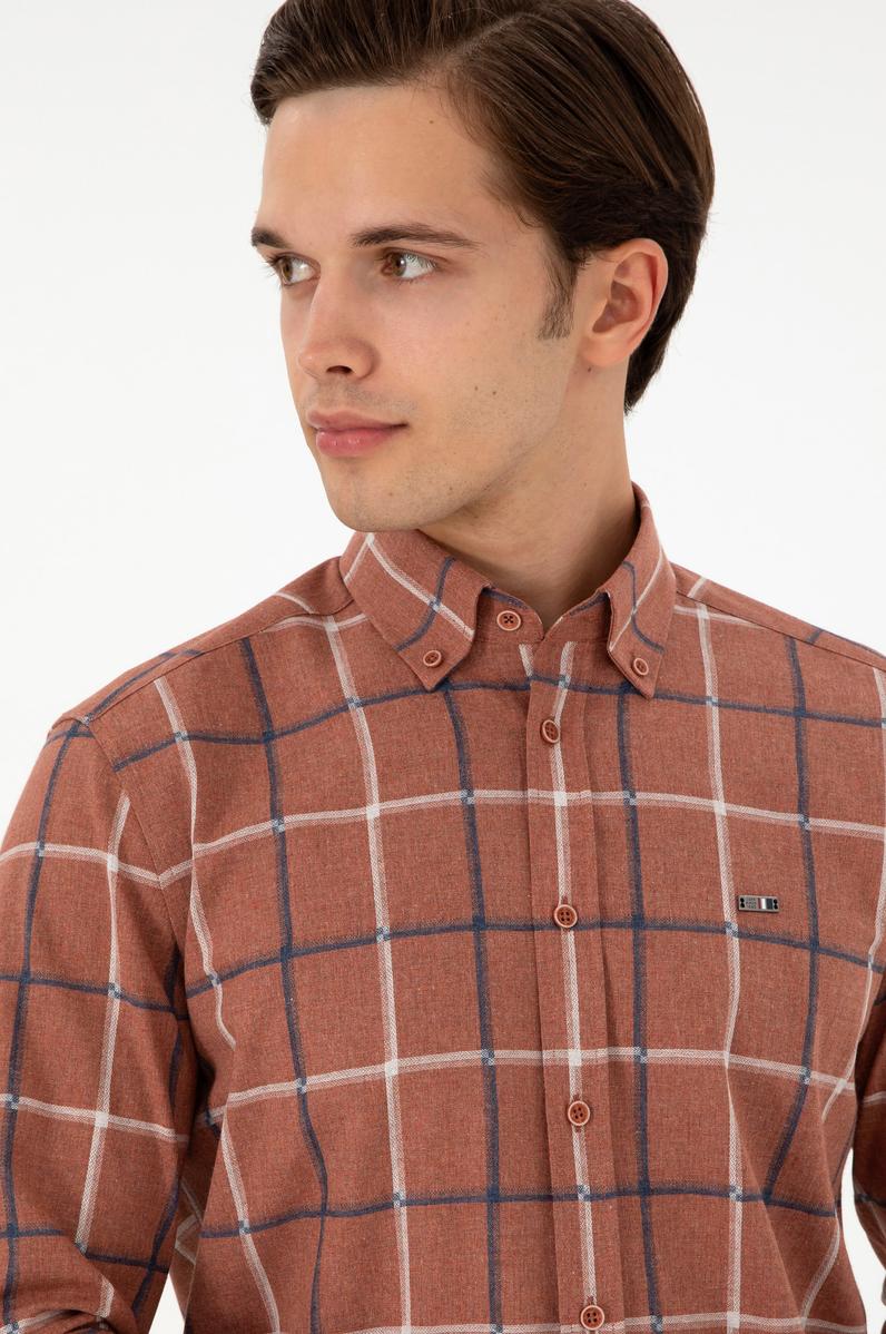 Erkek Kiremit Uzun Kollu Gömlek