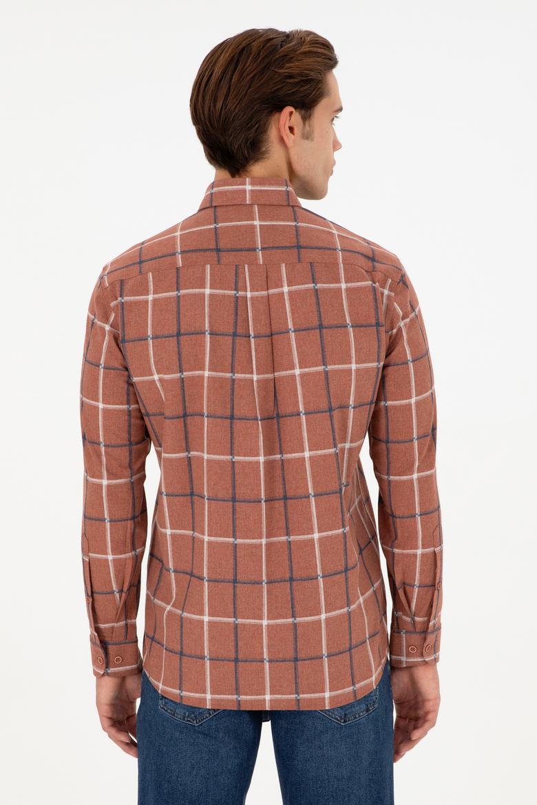 Erkek Kiremit Uzun Kollu Gömlek - 50292287015