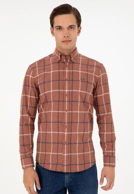 Erkek Kiremit Uzun Kollu Gömlek - 50292287015
