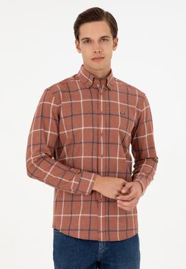 Erkek Kiremit Uzun Kollu Gömlek - 50292287015