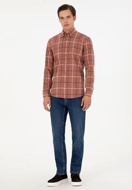 Erkek Kiremit Uzun Kollu Gömlek - 50292287015