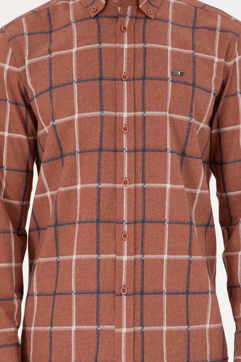 Erkek Kiremit Uzun Kollu Gömlek - 50292287015