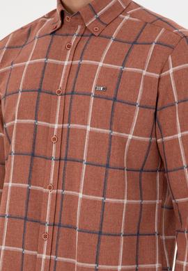 Erkek Kiremit Uzun Kollu Gömlek - 50292287015