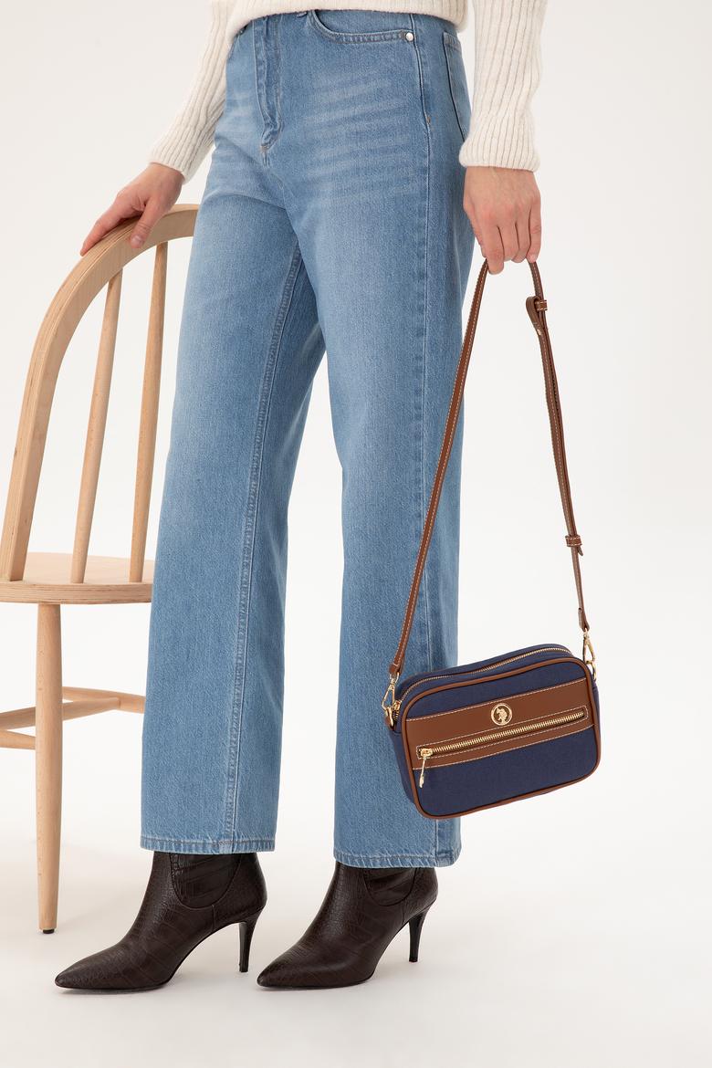 Kadın Lacivert Kanvas Çapraz Çanta - 50300319003