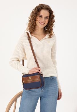 Kadın Lacivert Kanvas Çapraz Çanta - 50300319003