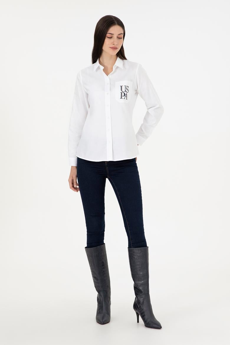 Kadın Beyaz Uzun Kollu Gömlek - 50291075007