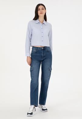 Kadın Mavi Cargofit Jean Pantolon - 50290929004