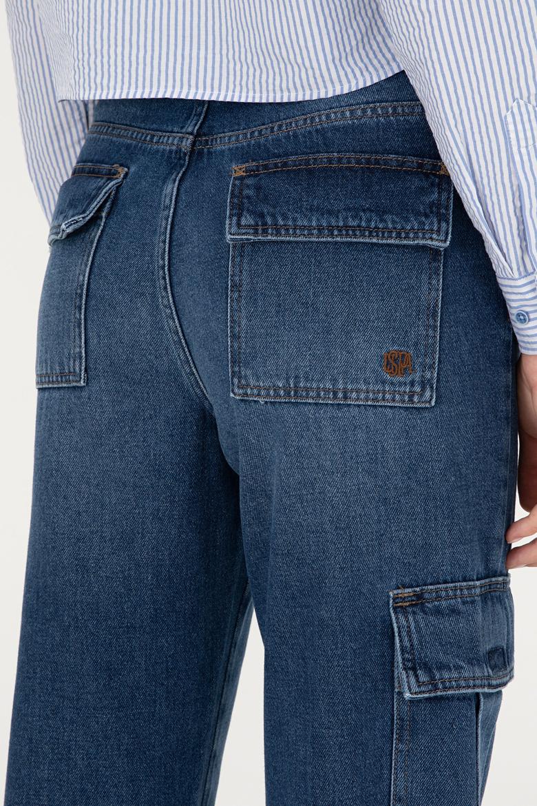 Kadın Mavi Cargofit Jean Pantolon - 50290929004