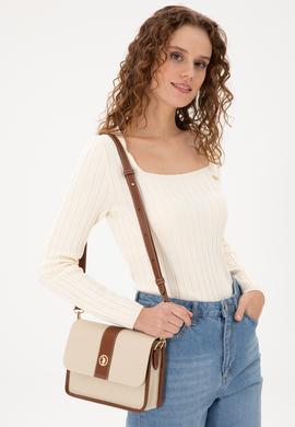 Kadın Krem Kanvas Çapraz Çanta - 50300318001