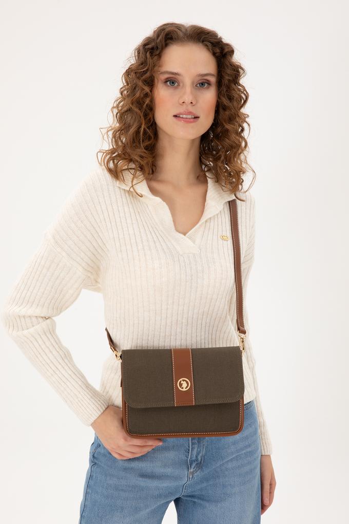 Kadın Haki Kanvas Çapraz Çanta