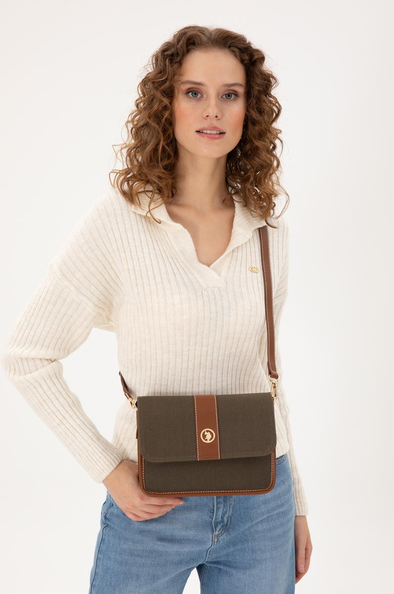 Kadın Haki Kanvas Çapraz Çanta