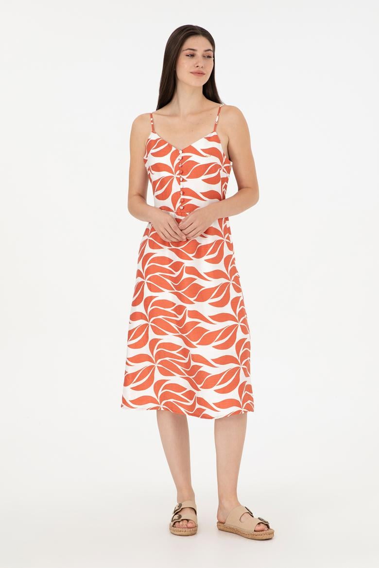 Kadın Pudra Midi Boy Dokuma Elbise - 50280562013