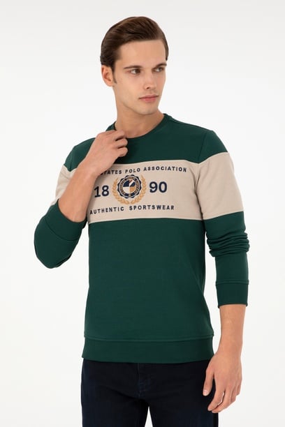 Erkek Koyu Yeşil Sweatshirt