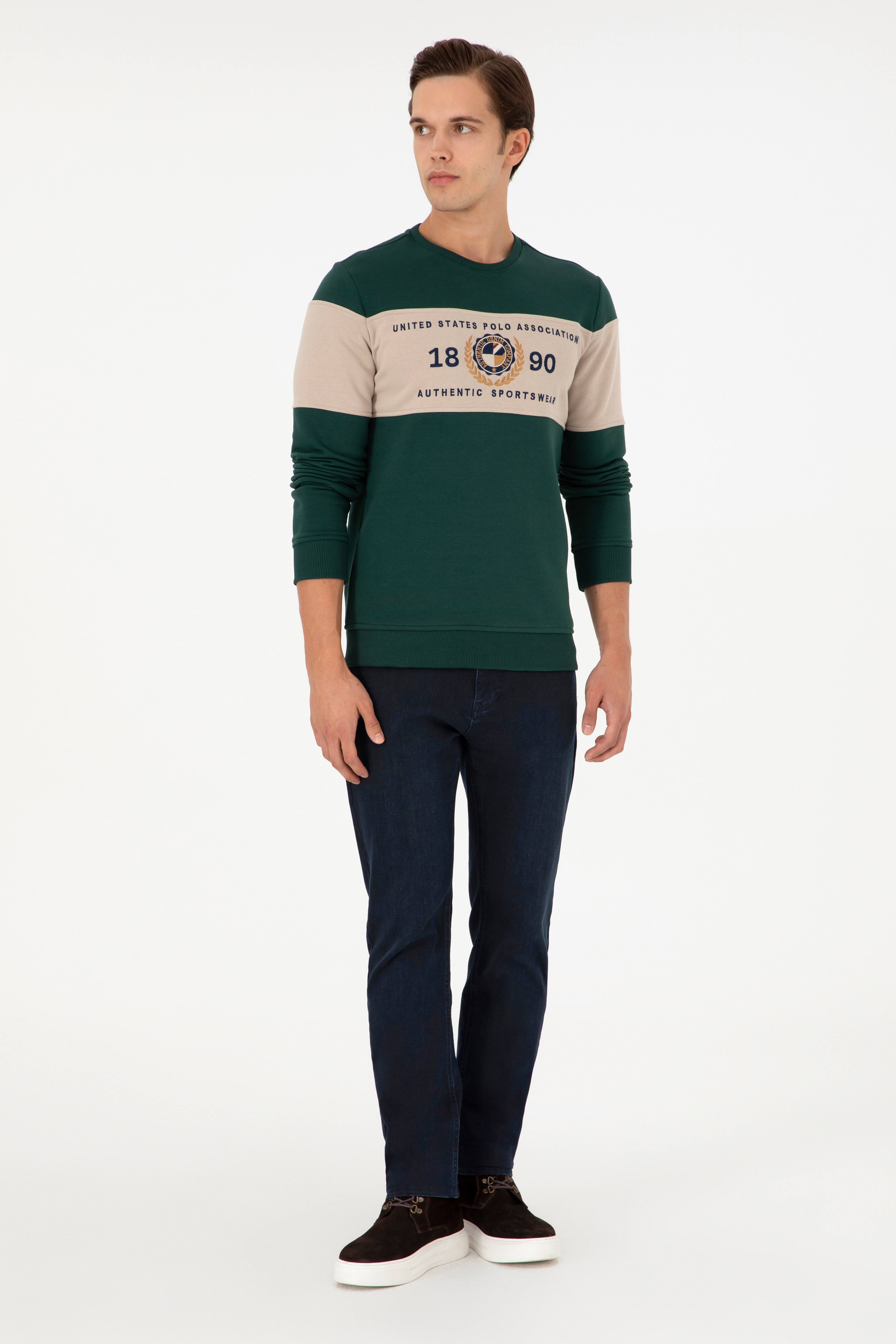 Erkek Koyu Yeşil Sweatshirt - Image 4