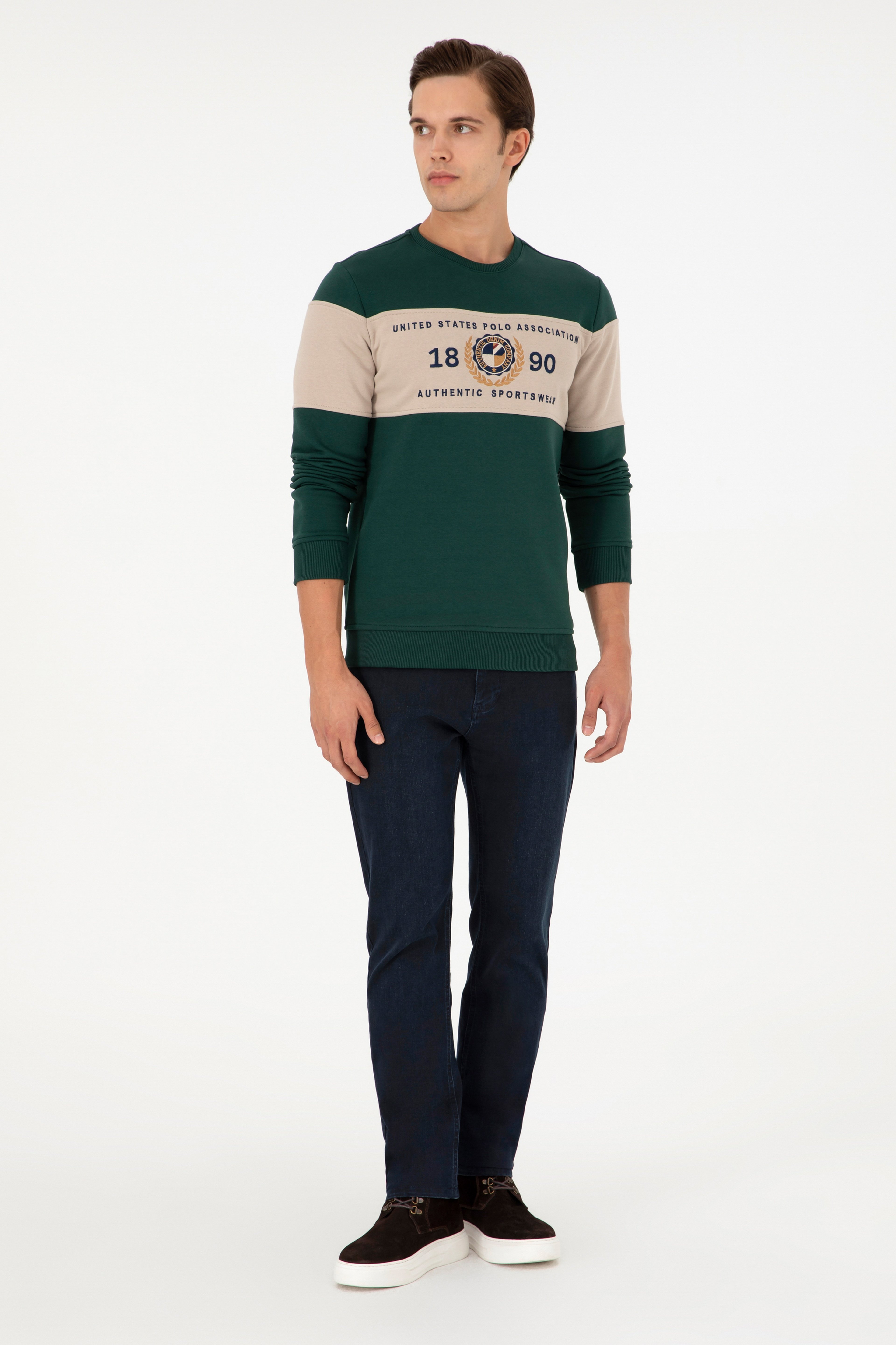 Erkek Koyu Yeşil Sweatshirt