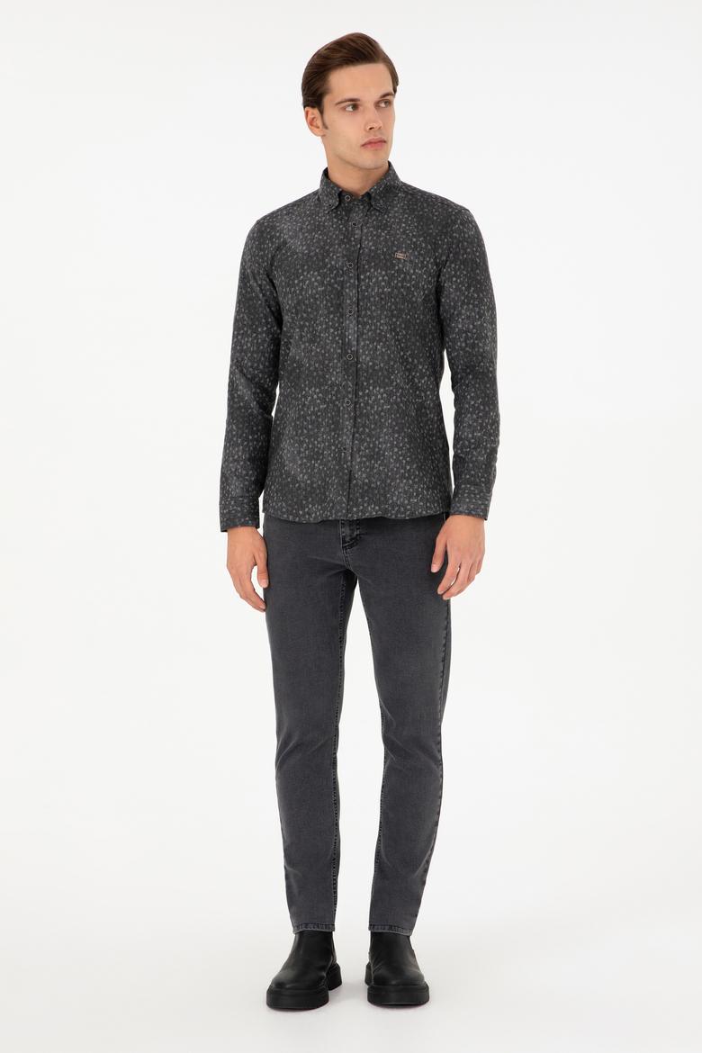 Erkek Antrasit Uzun Kollu Gömlek - 50293958008