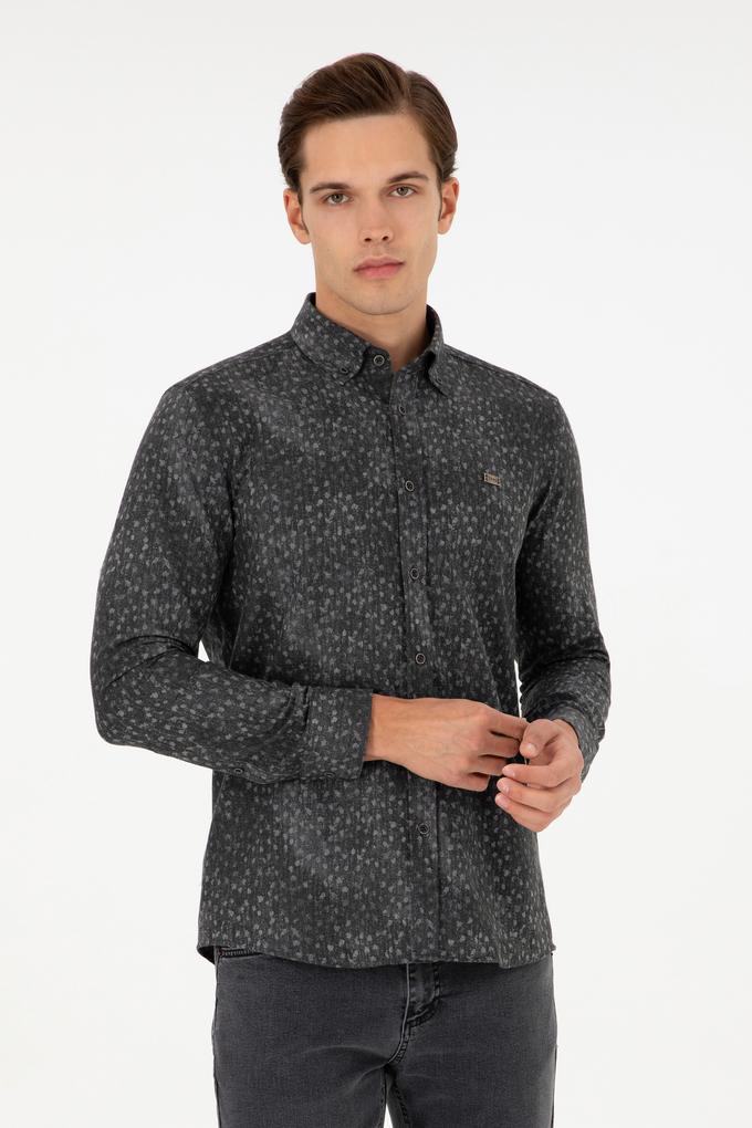 Erkek Antrasit Uzun Kollu Gömlek
