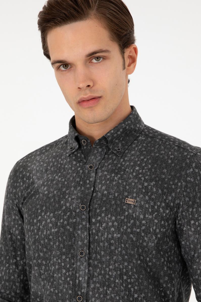 Erkek Antrasit Uzun Kollu Gömlek