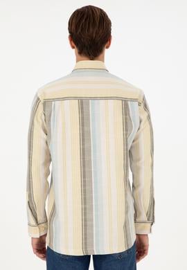 Erkek Açık Haki Uzun Kollu Gömlek - 50291243008