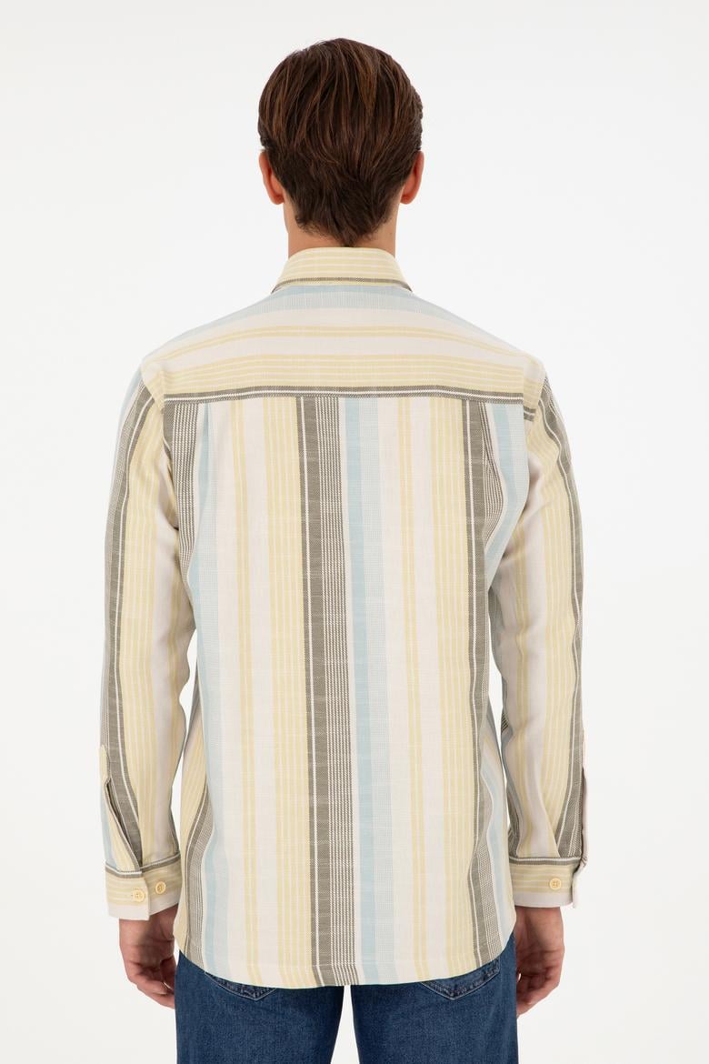 Erkek Açık Haki Uzun Kollu Gömlek - 50291243008