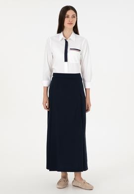 Kadın Lacivert Maxi Boy Dokuma Etek - 50290937011