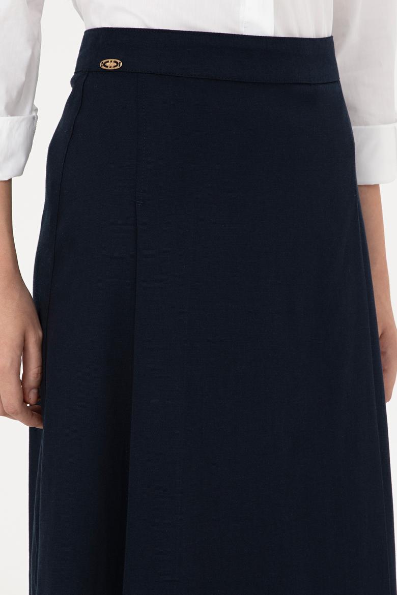 Kadın Lacivert Maxi Boy Dokuma Etek - 50290937011